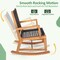 Costway 3pcs Patio Acacia Wood Bistro Table Rocking Chair Set All-Weather Rope Outdoor